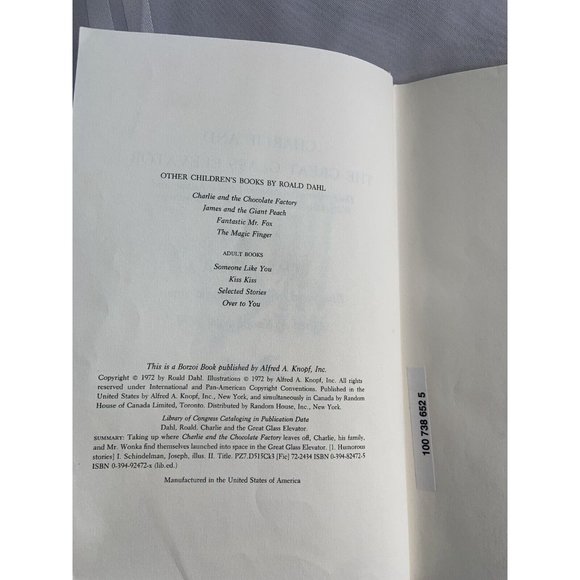 Charlie and the Great Glass Elevator Roald Dahl Hb Willy Wonka - Picture 8 of 10